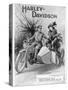 An Advertisement for Harley- Davidson Showing a Soldier Taking His Lady Friend for a Ride-null-Stretched Canvas