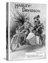 An Advertisement for Harley- Davidson Showing a Soldier Taking His Lady Friend for a Ride-null-Stretched Canvas