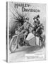 An Advertisement for Harley- Davidson Showing a Soldier Taking His Lady Friend for a Ride-null-Stretched Canvas