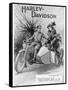 An Advertisement for Harley- Davidson Showing a Soldier Taking His Lady Friend for a Ride-null-Framed Stretched Canvas