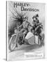 An Advertisement for Harley- Davidson Showing a Soldier Taking His Lady Friend for a Ride-null-Stretched Canvas