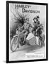 An Advertisement for Harley- Davidson Showing a Soldier Taking His Lady Friend for a Ride-null-Framed Premium Giclee Print