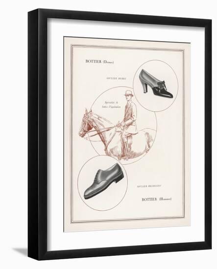 An Advertisement for Men's and Women's Shoes-null-Framed Art Print