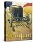 An Advertisement for Peugeot Motor Cars, Depicting One of their Racing Models at Full Pelt-null-Stretched Canvas