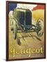 An Advertisement for Peugeot Motor Cars, Depicting One of their Racing Models at Full Pelt-null-Framed Art Print