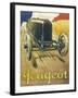 An Advertisement for Peugeot Motor Cars, Depicting One of their Racing Models at Full Pelt-null-Framed Art Print