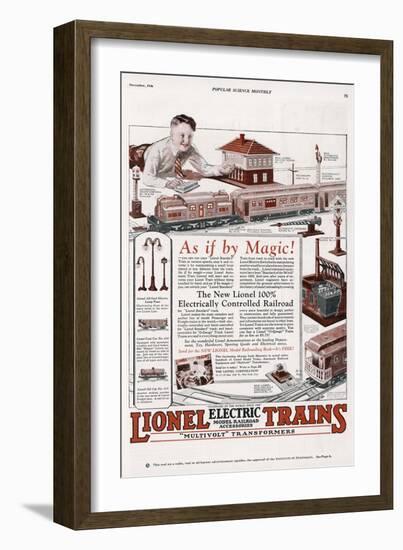 An Advertisement for the New Lionel 100% Elecrically Controlled Railroad-null-Framed Photographic Print