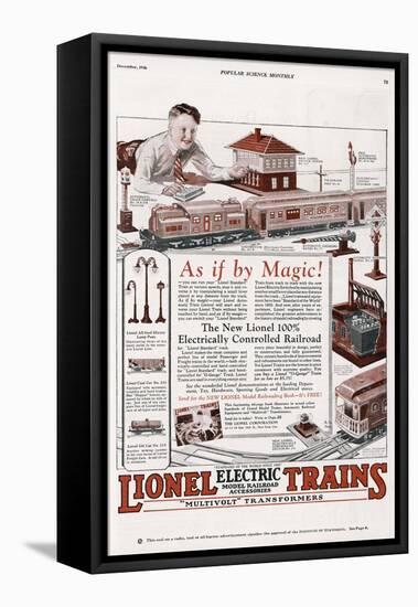 An Advertisement for the New Lionel 100% Elecrically Controlled Railroad-null-Framed Stretched Canvas