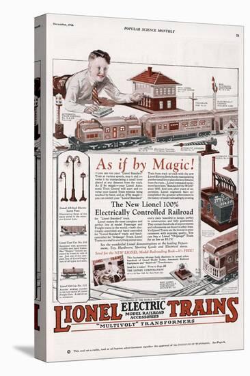 An Advertisement for the New Lionel 100% Elecrically Controlled Railroad-null-Stretched Canvas