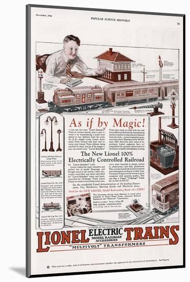 An Advertisement for the New Lionel 100% Elecrically Controlled Railroad-null-Mounted Photographic Print