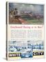 An Advertisement for White City Greyhound Racing Track-null-Stretched Canvas