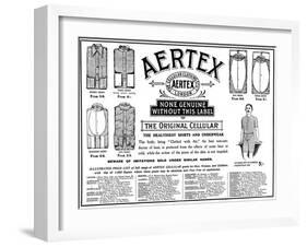 An Advertisement Showing the Styles of Shirts and Underwear Made from Aertex, 1906-null-Framed Art Print