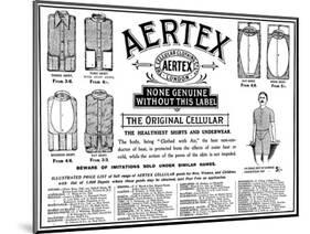 An Advertisement Showing the Styles of Shirts and Underwear Made from Aertex, 1906-null-Mounted Art Print