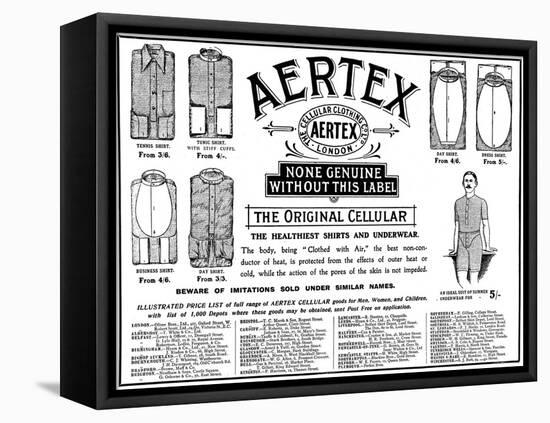 An Advertisement Showing the Styles of Shirts and Underwear Made from Aertex, 1906-null-Framed Stretched Canvas