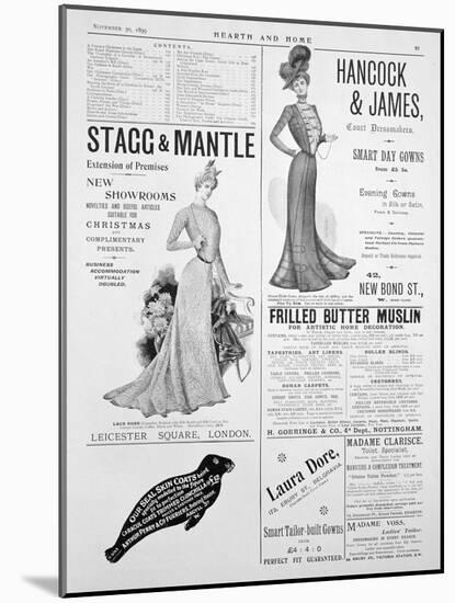An Advertising Page in Hearth and Home, 30th November 1899-null-Mounted Giclee Print
