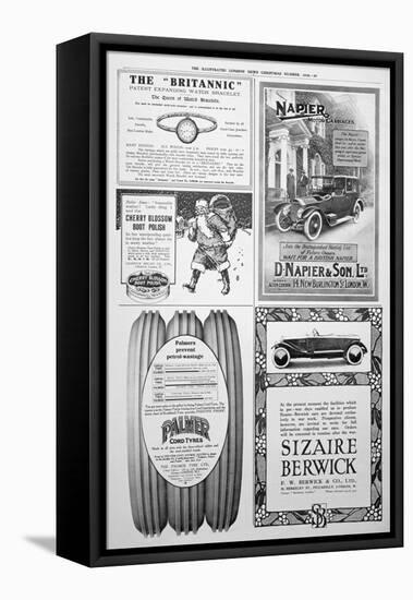 An Advertising Page in the Illustrated London News, Christmas, 1916-null-Framed Stretched Canvas