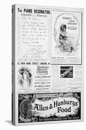 An Advertising Page in the Illustrated London News, Christmas Number, 1896-null-Stretched Canvas