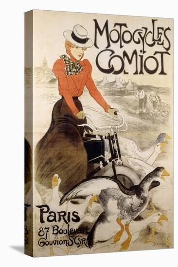 An Advertising Poster for 'Motorcycles Comiot', 1899-Theophile Alexandre Steinlen-Stretched Canvas