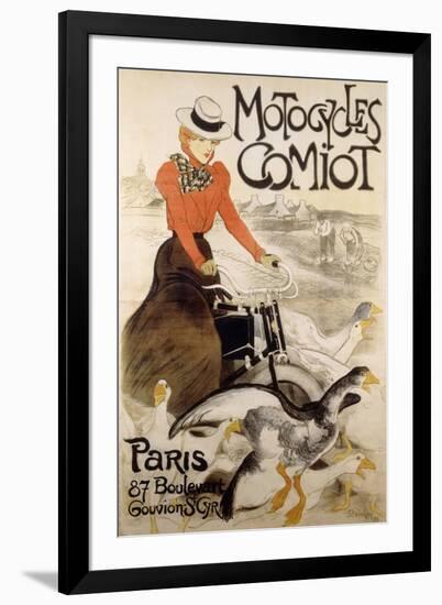 An Advertising Poster for 'Motorcycles Comiot', 1899-Theophile Alexandre Steinlen-Framed Giclee Print