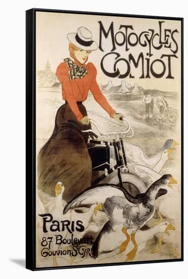 An Advertising Poster for 'Motorcycles Comiot', 1899-Theophile Alexandre Steinlen-Framed Stretched Canvas