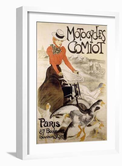 An Advertising Poster for 'Motorcycles Comiot', 1899-Theophile Alexandre Steinlen-Framed Giclee Print