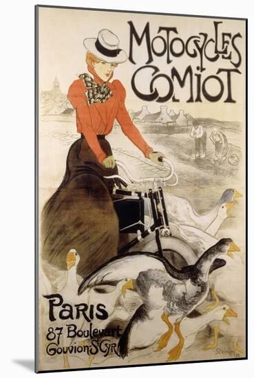 An Advertising Poster for 'Motorcycles Comiot', 1899-Theophile Alexandre Steinlen-Mounted Giclee Print