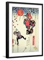 An Advertising Print of a Circus Owned by Hayatake Torakichi, Travelling from Osaka to Ryogoku in…-Utagawa Kunisada-Framed Giclee Print