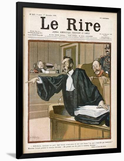 An Advocate in Full Swing in the Courtroom-Louis Malteste-Framed Photographic Print