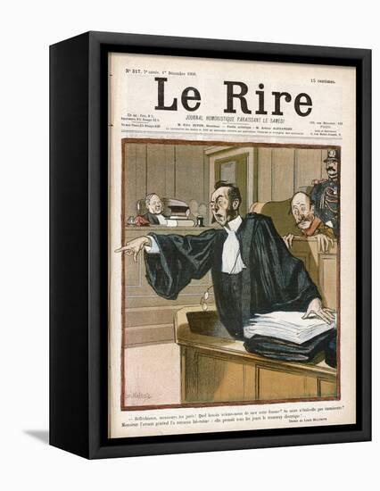 An Advocate in Full Swing in the Courtroom-Louis Malteste-Framed Stretched Canvas