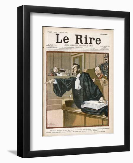 An Advocate in Full Swing in the Courtroom-Louis Malteste-Framed Photographic Print