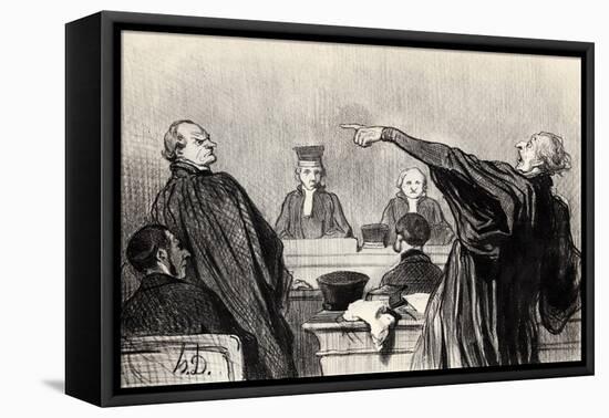 An Advocate Who Is Evidently Fully Convinced?, 1845-Honor? Daumier-Framed Stretched Canvas