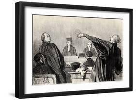 An Advocate Who Is Evidently Fully Convinced?, 1845-Honor? Daumier-Framed Giclee Print