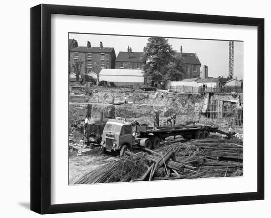 An Aec Mammoth Major on the Building Site for Sheffield University, 1960-Michael Walters-Framed Photographic Print