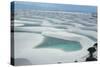 An Aerial Shot of Brazil's Lencois Maranhenses Sand Dunes and Lagoons-Alex Saberi-Stretched Canvas