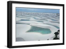 An Aerial Shot of Brazil's Lencois Maranhenses Sand Dunes and Lagoons-Alex Saberi-Framed Photographic Print