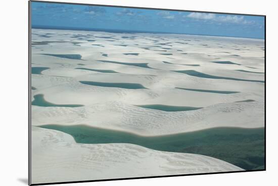 An Aerial Shot of Brazil's Lencois Maranhenses Sand Dunes and Lagoons-Alex Saberi-Mounted Photographic Print