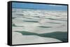 An Aerial Shot of Brazil's Lencois Maranhenses Sand Dunes and Lagoons-Alex Saberi-Framed Stretched Canvas