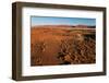 An aerial view of red sand dunes and vegetation in the Namib desert. Namibia.-Sergio Pitamitz-Framed Photographic Print