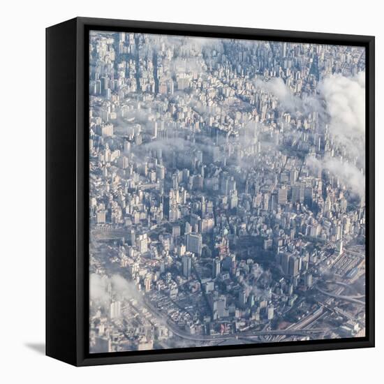 An Aerial View of Sao Paulo, Brazil-Alex Saberi-Framed Stretched Canvas