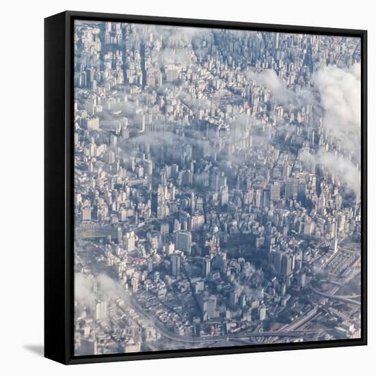 An Aerial View of Sao Paulo, Brazil-Alex Saberi-Framed Stretched Canvas