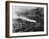 An Aerial View of the Battlefield, with Soldiers Spread Out across the Cratered Landscape-Robert Hunt-Framed Photographic Print