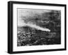 An Aerial View of the Battlefield, with Soldiers Spread Out across the Cratered Landscape-Robert Hunt-Framed Photographic Print