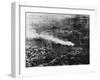 An Aerial View of the Battlefield, with Soldiers Spread Out across the Cratered Landscape-Robert Hunt-Framed Photographic Print