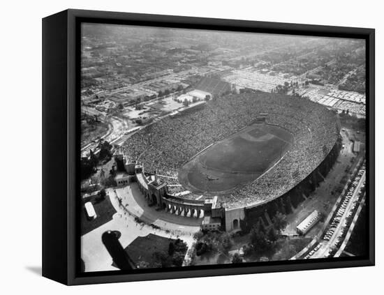 An Aerial View of the Los Angeles Coliseum-J^ R^ Eyerman-Framed Stretched Canvas