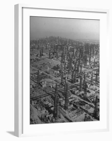 An Aerial View of the Signal Hill Oil Field-Peter Stackpole-Framed Photographic Print