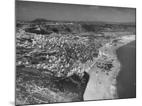An Aerial View Showing the Fishing Village of Nazare-Bernard Hoffman-Mounted Premium Photographic Print