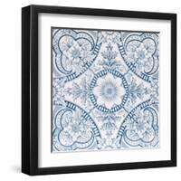 An Aesthetic Period Original Tile Dating around 1880 with Floral Design-Chris_Elwell-Framed Art Print