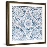 An Aesthetic Period Original Tile Dating around 1880 with Floral Design-Chris_Elwell-Framed Art Print