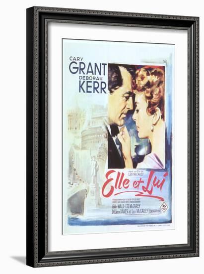 An Affair to Remember, Spanish Movie Poster, 1957-null-Framed Art Print