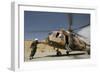 An Afghan Air Force Aerial Gunner Makes Final Checks on a Mi-17 Helicopter-null-Framed Photographic Print